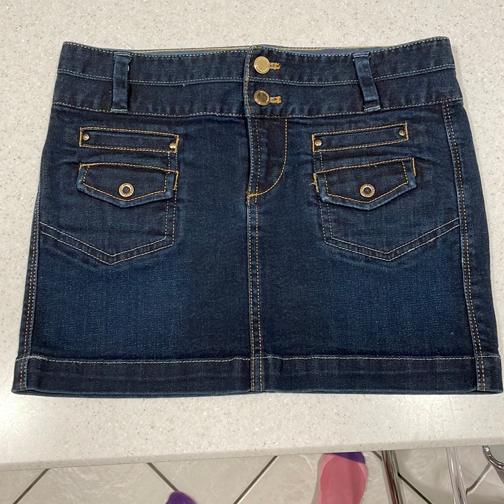 Denim mini skirt